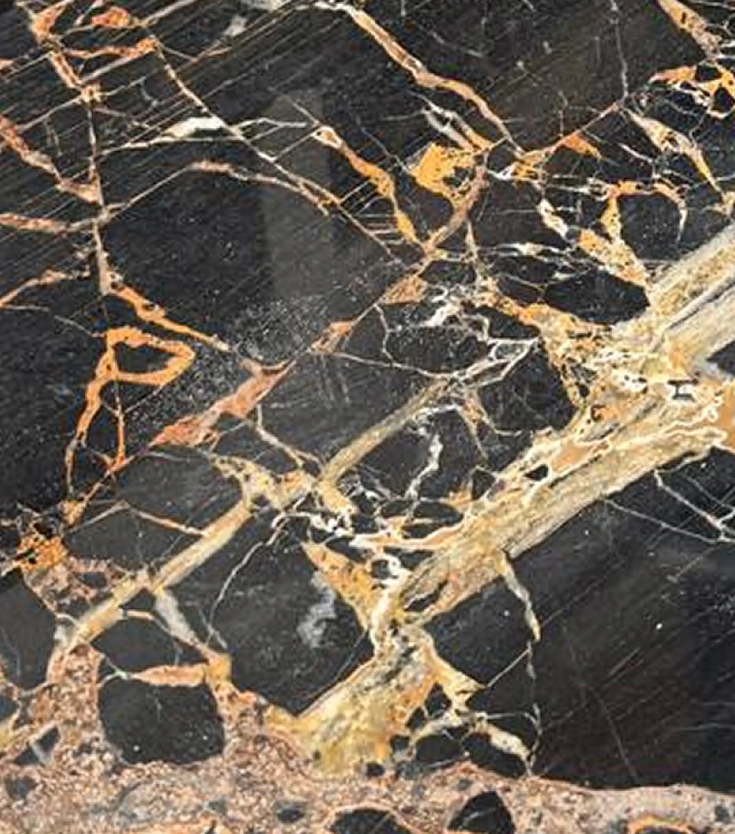 Campione di Portoro - marmo nero lucido con venature dorate e bianche, pietra naturale di pregio lavorata artigianalmente da Trapattoni Marmi Bergamo per lo studio dentistico Pinzuti a Milano